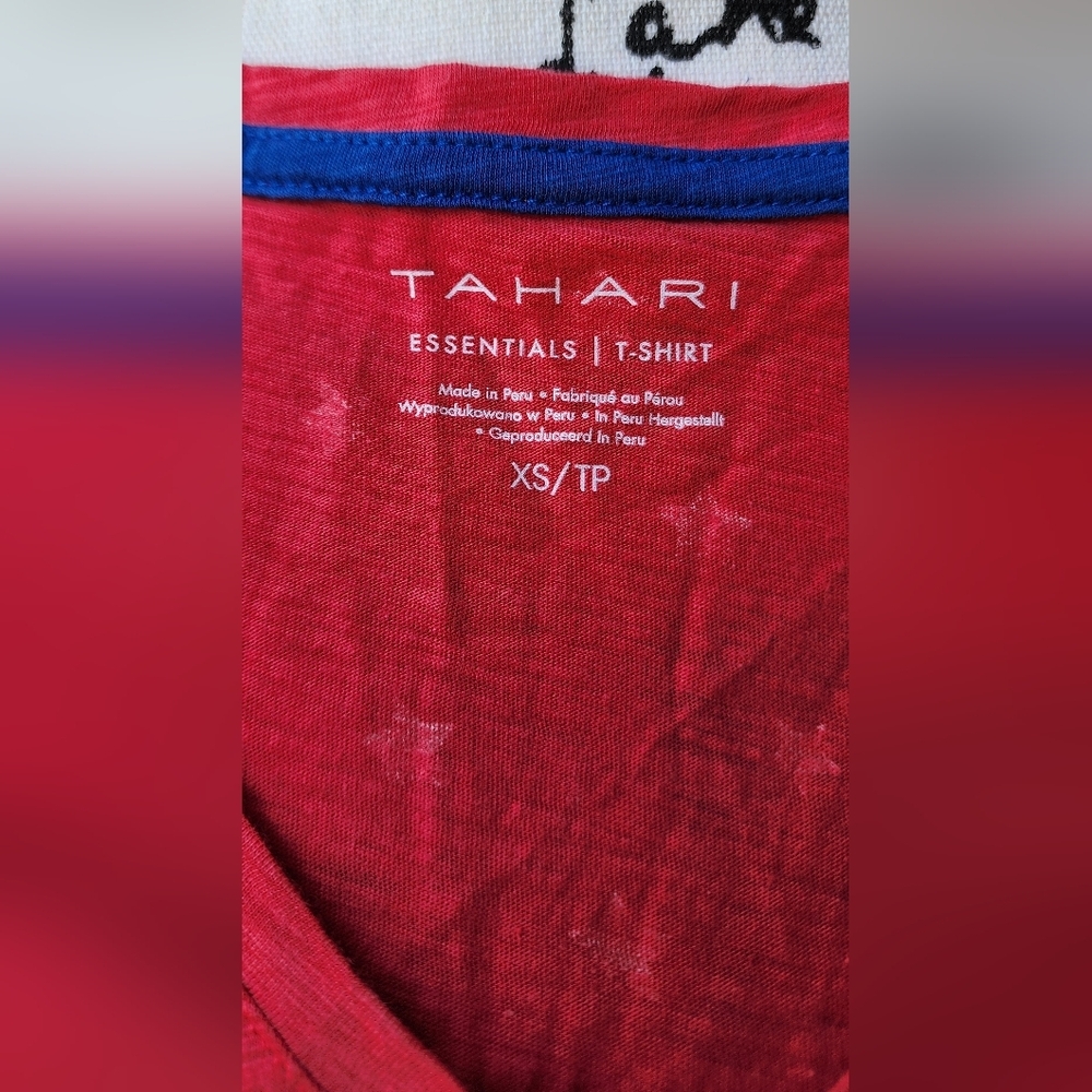 Tahari Red Star Pattern Tank Top - Picture 6 of 6